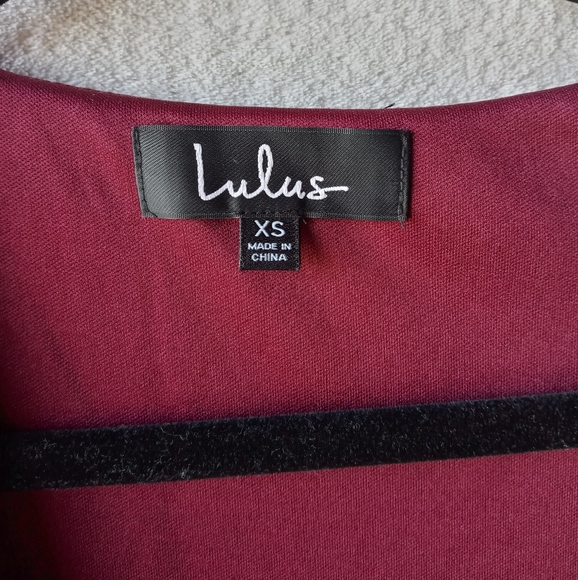 Lulu's Daydream Wine Red Swiss Dot Ruffled Dress XS - Picture 14 of 14